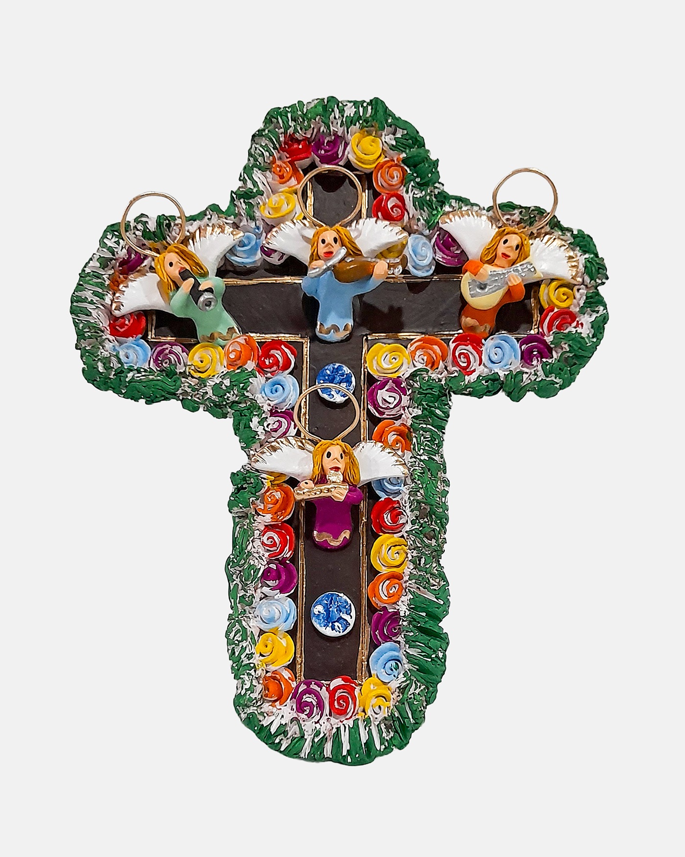 Cruz com Anjos Músicos - Irmãos Baraça (artesanato Barcelos)